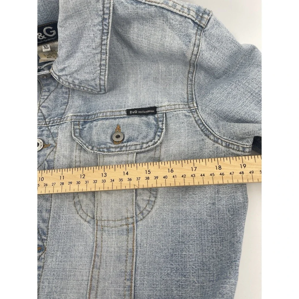 Vtg‎ D&G Dolce & Gabbana Denim Jacket Women XL Made In Italy Y2K Blue